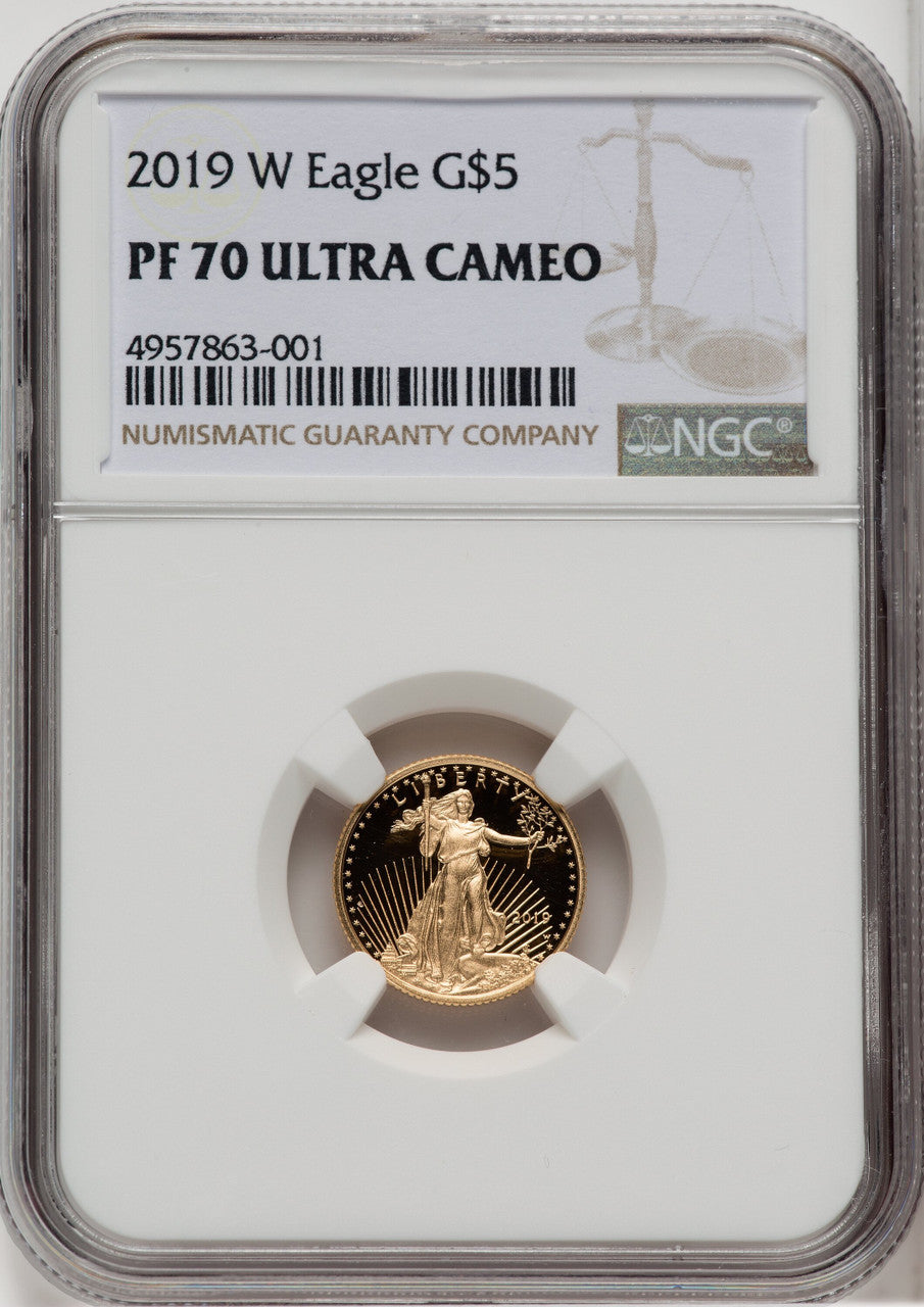 2019-W Gold American Eagle Brown Label NGC PF70