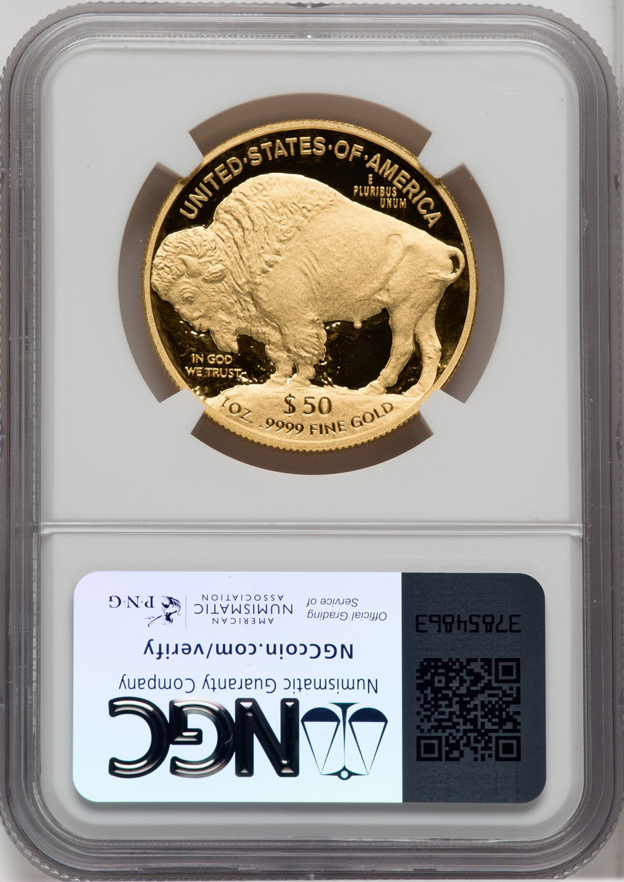 2011-W $50 One-Ounce Gold Buffalo Mike Castle Signature NGC PF70