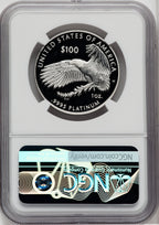 2021-W $100 One-Ounce Platinum Eagle Freedom of Religion Mike Castle Signature NGC PF70