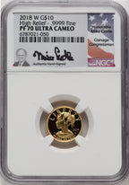 2018-W $10 American Liberty High Relief Mike Castle Signature NGC PF70