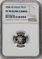 2004-W P$10 Tenth-Ounce Platinum Eagle Brown Label NGC PF70