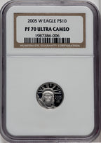 2005-W $10 Tenth-Ounce Platinum Brown Label NGC PF70