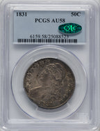 1831 50C CAC Bust Half Dollar PCGS AU58