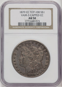 1879-CC $1 VAM 3 Capped Die Morgan Dollar NGC AU50
