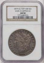 1879-CC $1 VAM 3 Capped Die Morgan Dollar NGC AU50