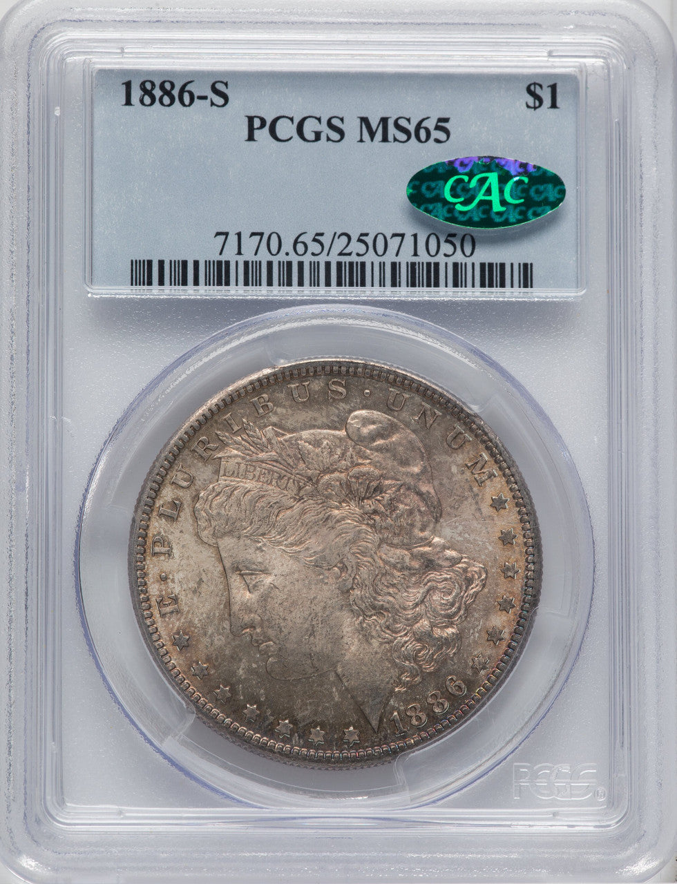 1886-S $1 CAC Morgan Dollar PCGS MS65
