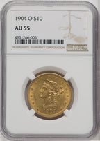 1904-O $10 Liberty Eagle NGC AU55