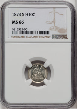 1873-S H10C Seated Half Dime NGC MS66
