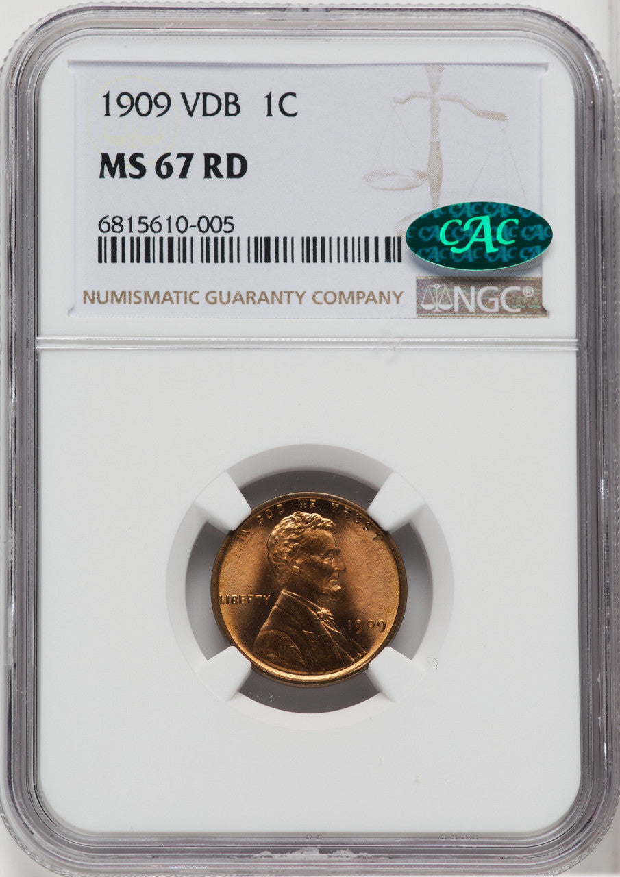 1909 1C VDB Lincoln Cent NGC MS67