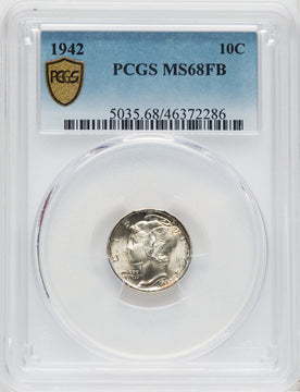 1942 10C FB Mercury Dime PCGS MS68