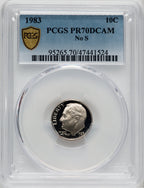 1983 10C NO S Proof Roosevelt Dime PCGS PR70