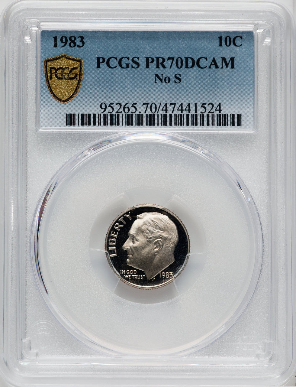1983 10C NO S Proof Roosevelt Dime PCGS PR70