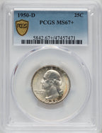 1950-D 25C Washington Quarter PCGS MS67+