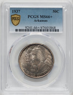 1937 50C Arkansas Commemorative Silver PCGS MS66+