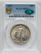 1934 50C CAC Walking Liberty Half Dollar PCGS MS67+