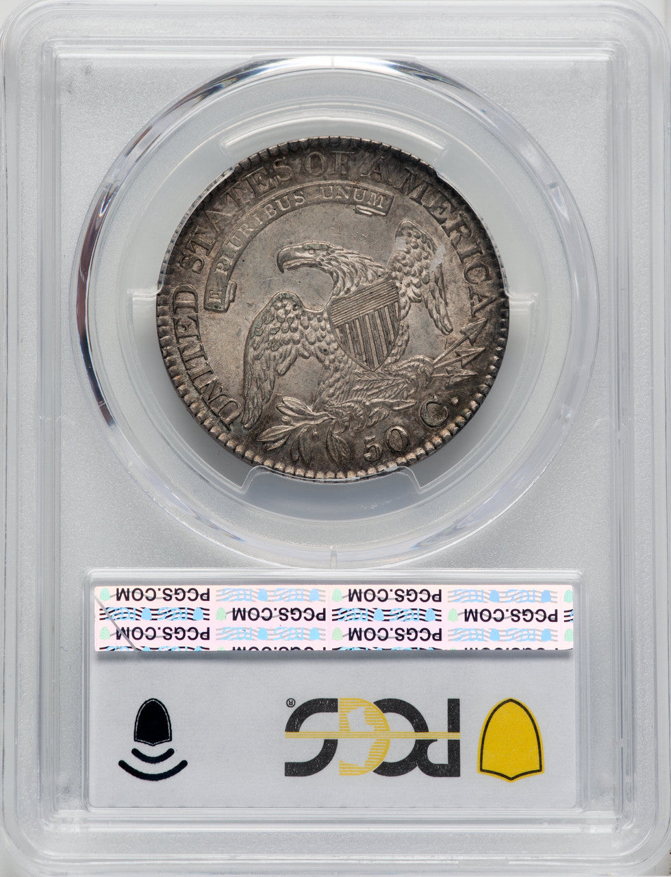 182750C Square Base 2 O-117 Bust Half Dollar PCGS AU58