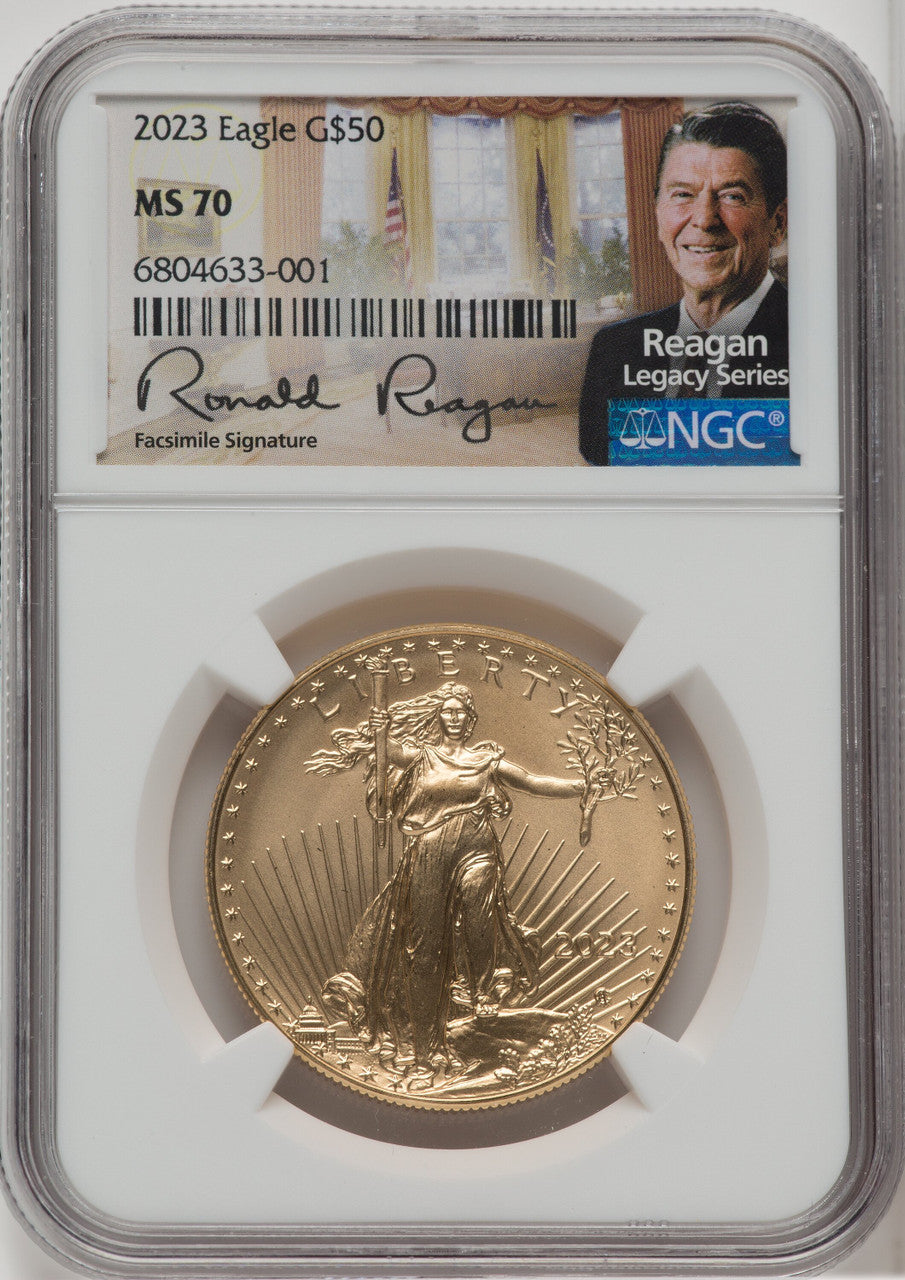 2023 $50 One-Ounce Gold Eagle NGC MS70 Ronald Reagan