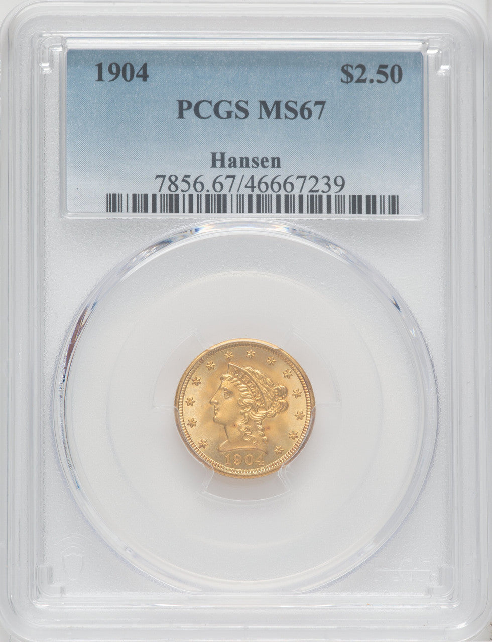 1904 $2.50 Liberty Quarter Eagle PCGS MS67