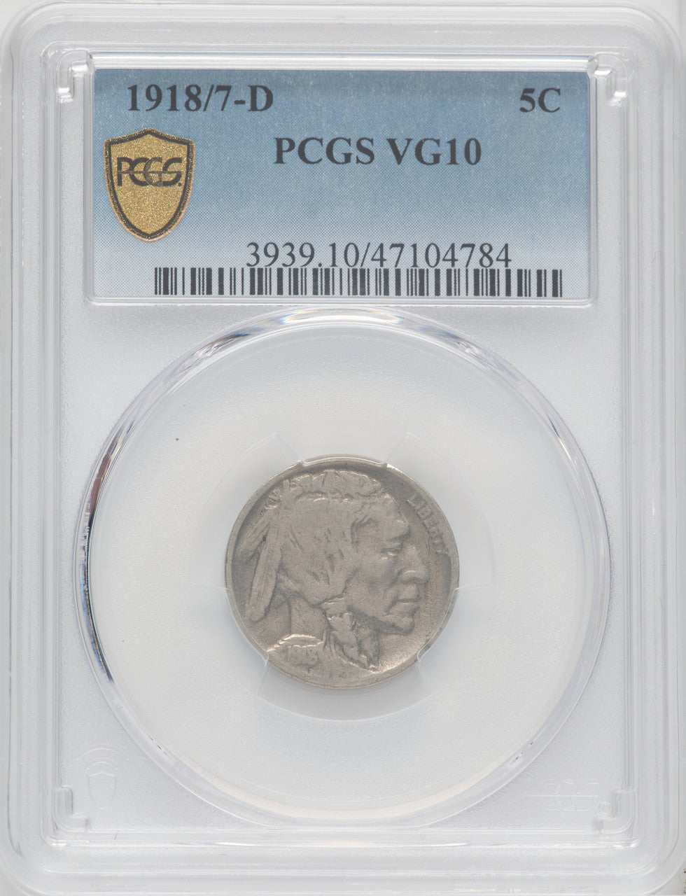 1918/7-D 5C Buffalo Nickel PCGS VG10