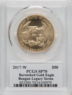 2017-W $50 Gold Eagle Burnished Michael Reagan PCGS SP70