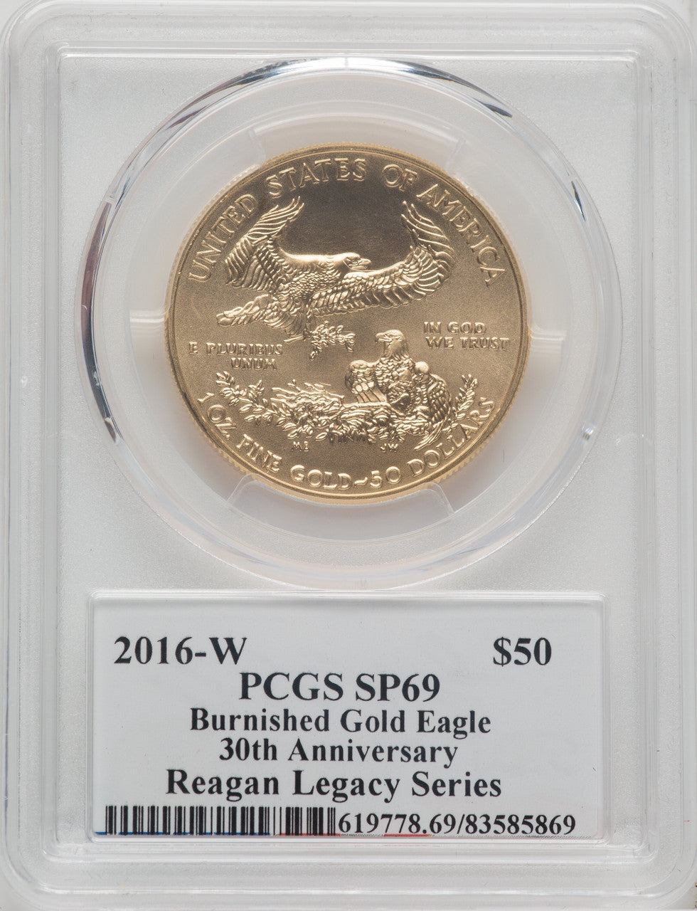 2016-W $50 One-Ounce Gold Eagle 30th Anniversary Michael Reagan PCGS MS69
