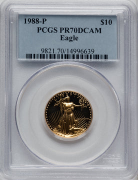 1988-P $10 Quarter-Ounce Gold Eagle PCGS PR70