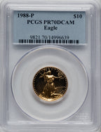 1988-P $10 Quarter-Ounce Gold Eagle PCGS PR70