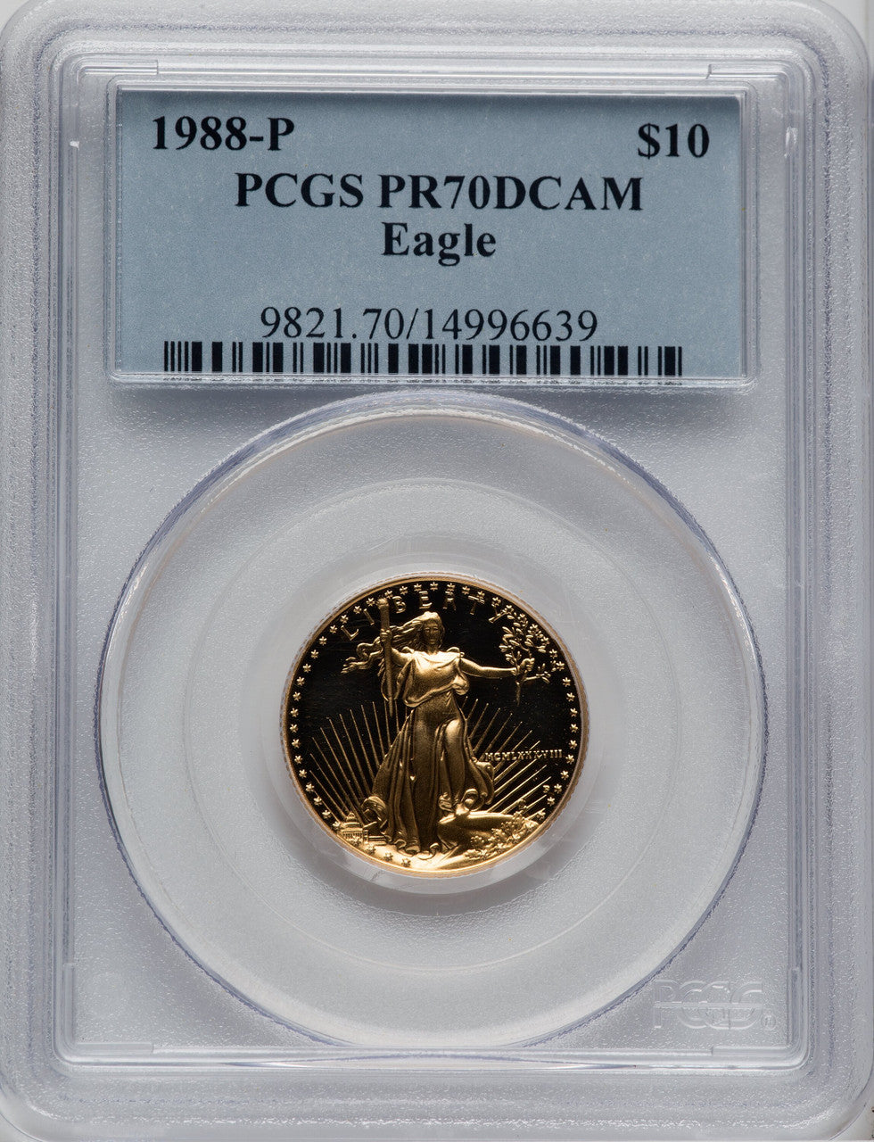 1988-P $10 Quarter-Ounce Gold Eagle PCGS PR70