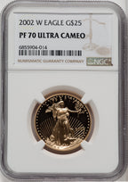 2002-W $25 Half-Ounce Gold Eagle NGC PF70