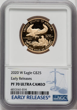 2020-W $25 Half-Ounce Gold Eagle First Strike NGC PF70