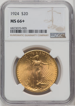 1924 $20 Saint Saint-Gaudens Double Eagle NGC MS66+ (761939089)