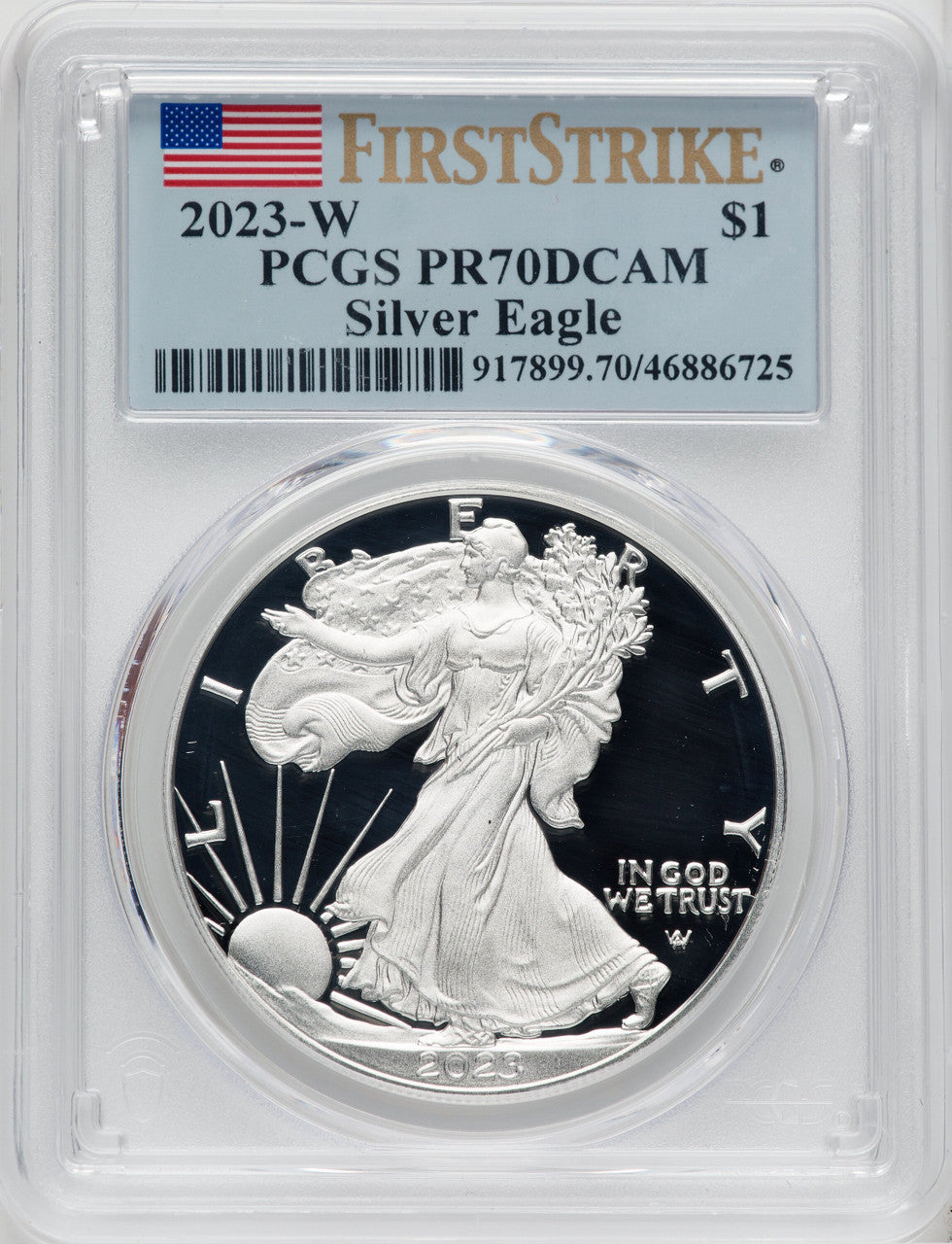 2023-W $1 Silver Eagle First Strike PCGS PR70