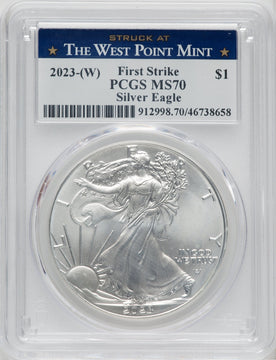 2023-(W) $1 Silver Eagle Struck at West Point First Strike PCGS MS70