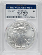 2023-(W) $1 Silver Eagle Struck at West Point First Strike PCGS MS70