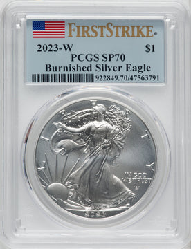 2023-W S$1 Silver Eagle Burnished First Strike PCGS SP70