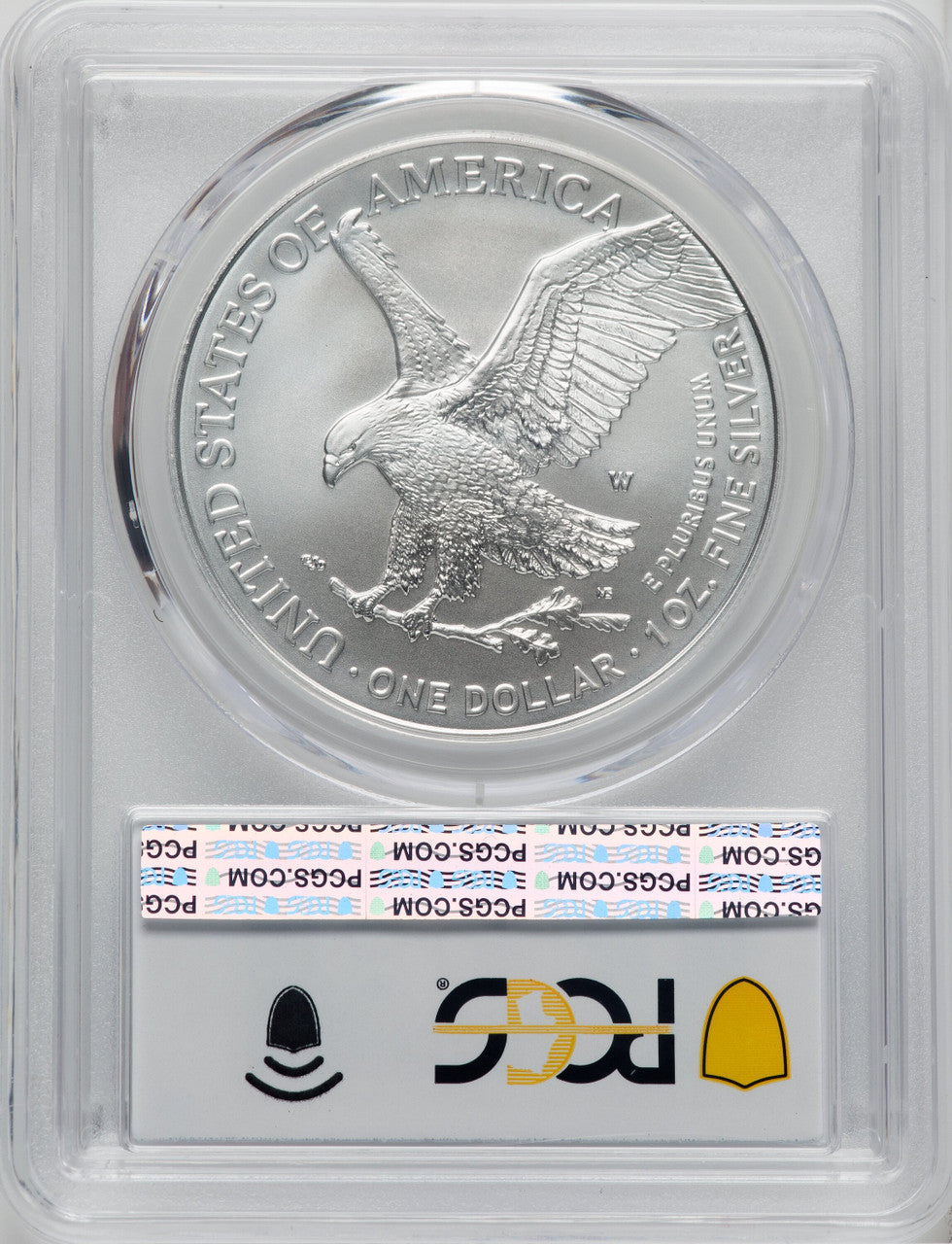 2023-W S$1 Silver Eagle Burnished Advanced Release PCGS SP70