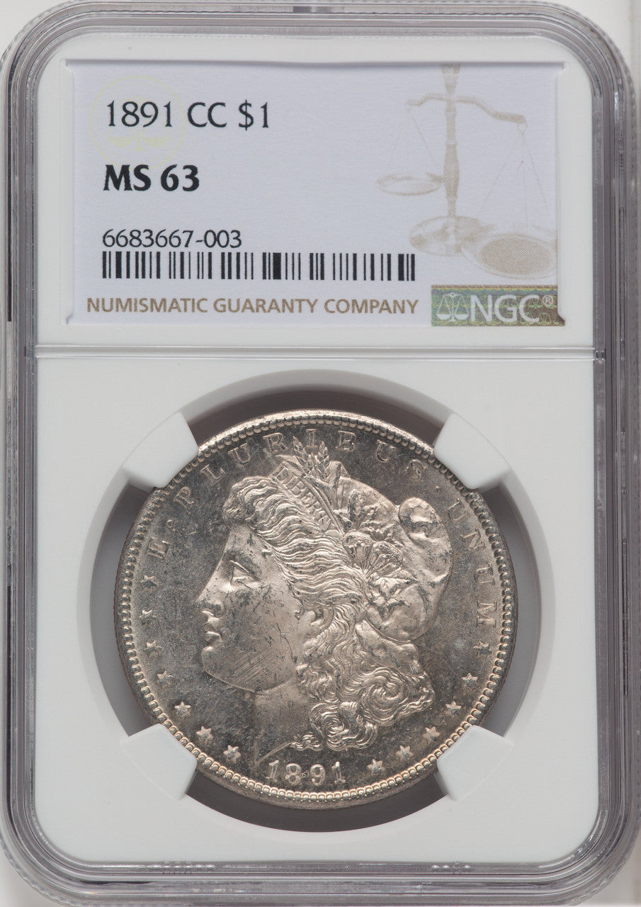 1891-CC $1 Morgan Dollar NGC MS63