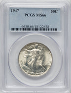 1947 50C Walking Liberty Half Dollar PCGS MS66