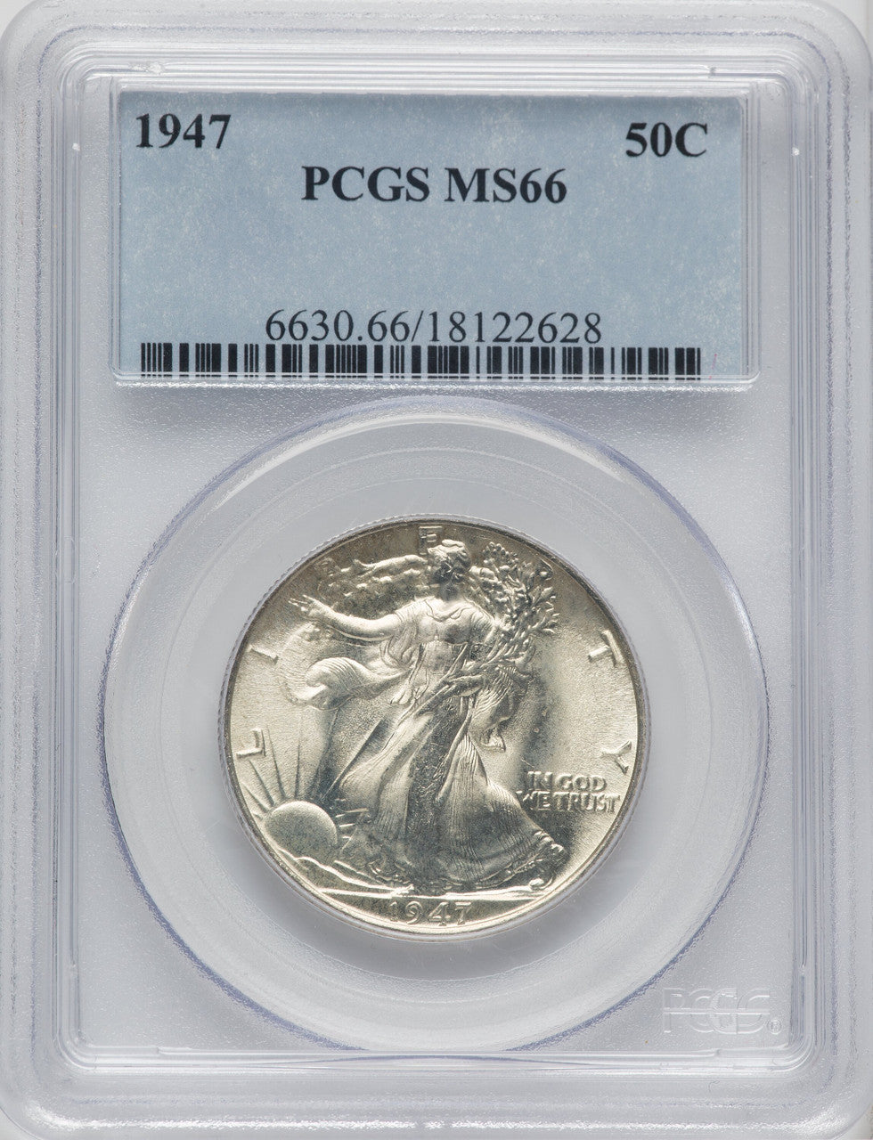 1947 50C Walking Liberty Half Dollar PCGS MS66