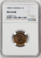 1909-S 1C Indian RB Indian Cent NGC MS64