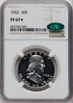 1952 50C CAC Proof Franklin Half Dollar NGC PR67