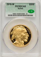 2016-W $50 One-Ounce Gold Buffalo CACG PR70