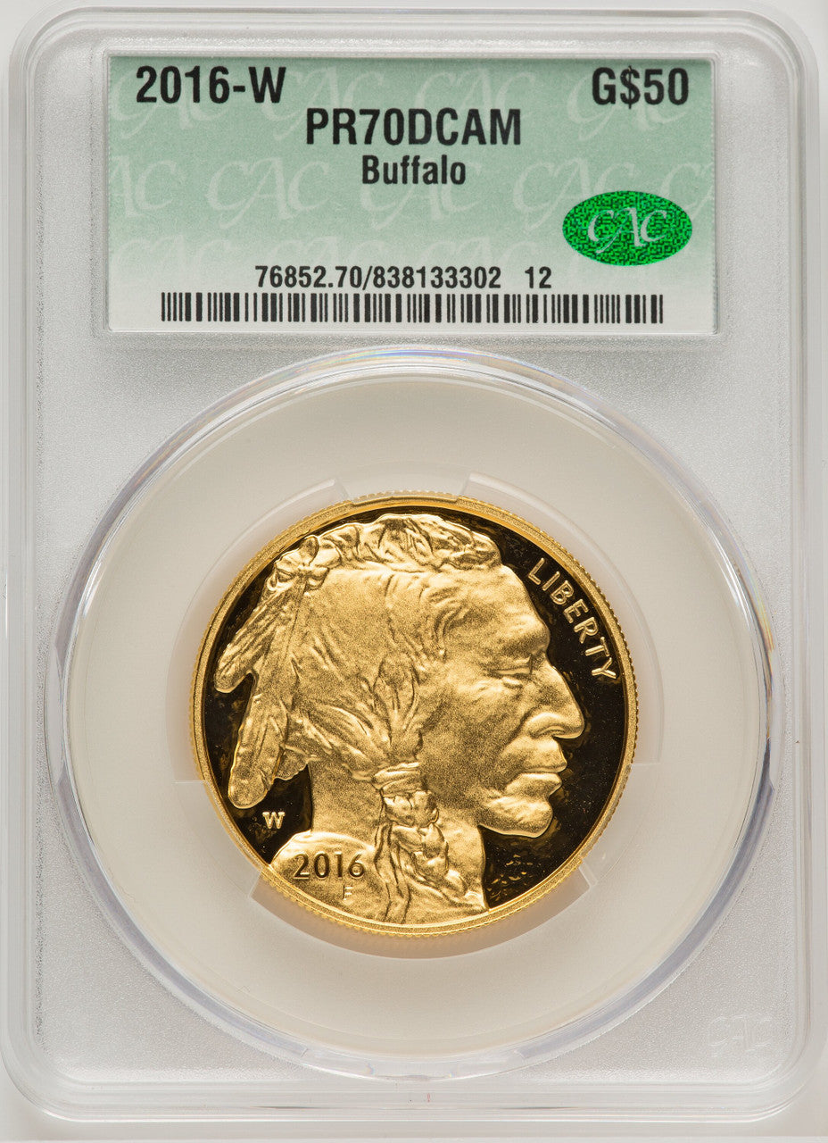 2016-W $50 One-Ounce Gold Buffalo CACG PR70