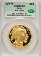 2016-W $50 One-Ounce Gold Buffalo First Strike CACG PR70