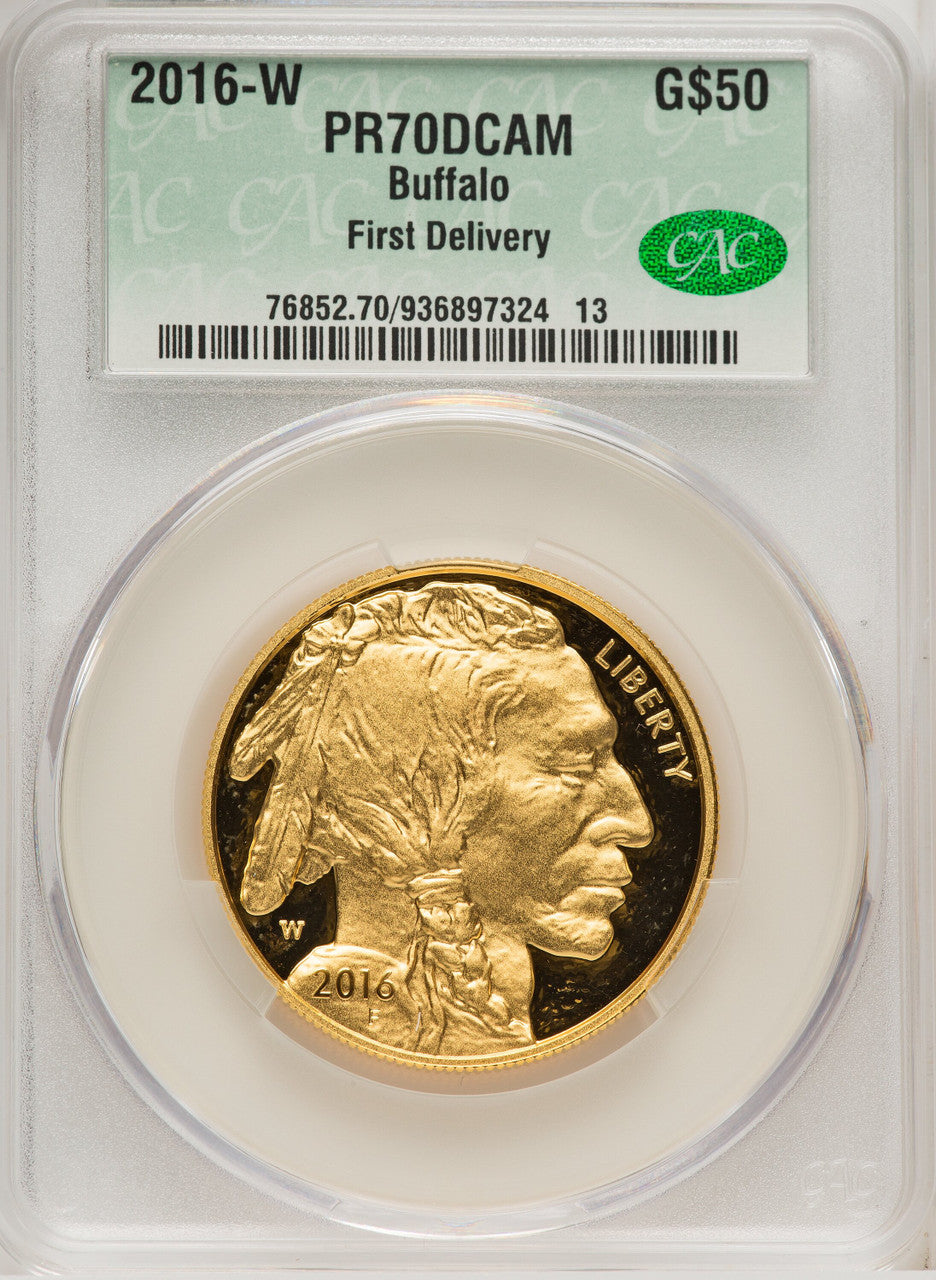2016-W $50 One-Ounce Gold Buffalo First Strike CACG PR70