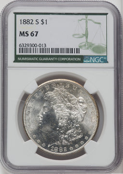 1882-S $1 Green Label Morgan Dollar NGC MS67 (759833003)