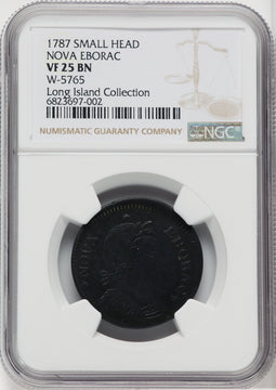 1787 Nova Eborac Copper Small Head BN Colonials NGC VF25