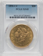1890-CC $20 Liberty Double Eagle PCGS XF45