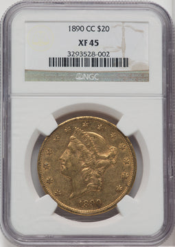 1890-CC $20 Liberty Double Eagle NGC XF45
