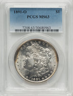 1891-O $1 Morgan Dollar PCGS MS63
